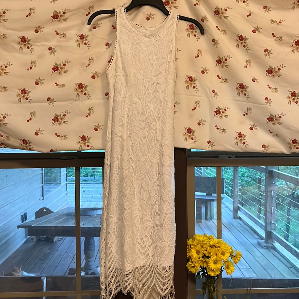 white laced dress